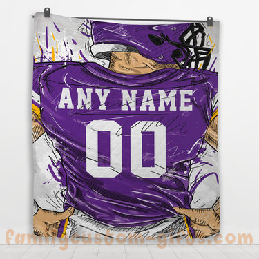 Custom Premium Quilt Blanket Minnesota Jersey American Football Personalized Quilt Gifts for Her & Him